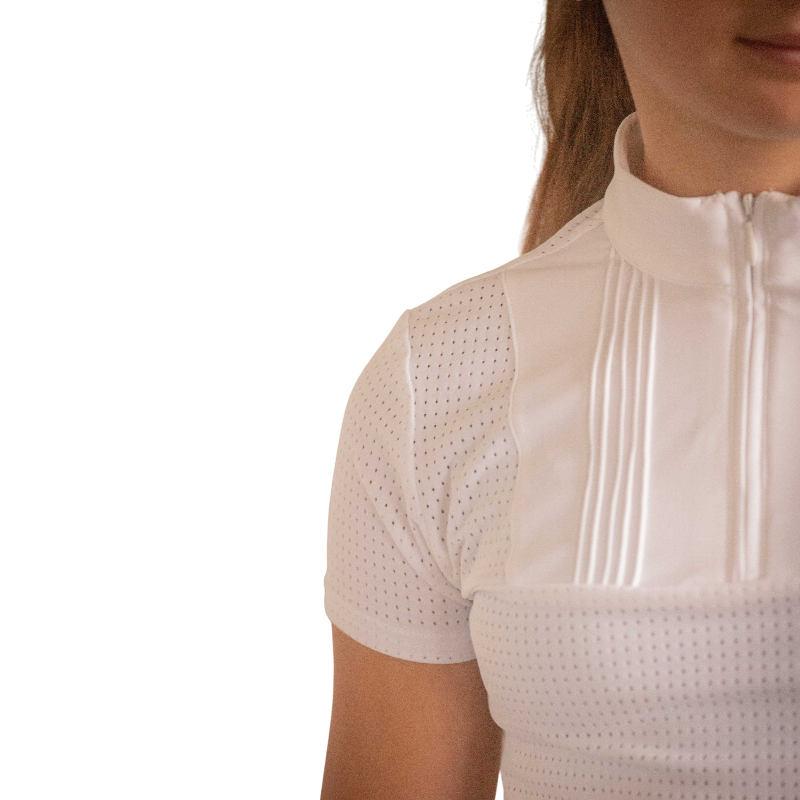 Eden by Pénélope - キッズ半袖ポロシャツ Florence Mesh ホワイト | - Ohlala