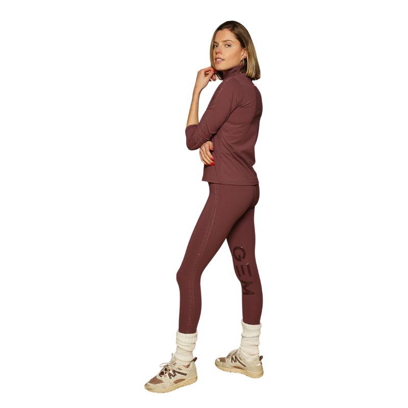 GEM - Women's long sleeve polo Chichi wine | - Ohlala