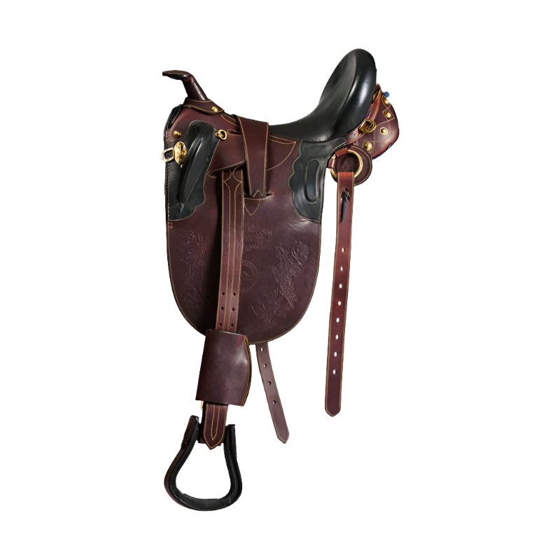 Randol's - Selle Stock club surpiquée à pommeau havane | - Ohlala