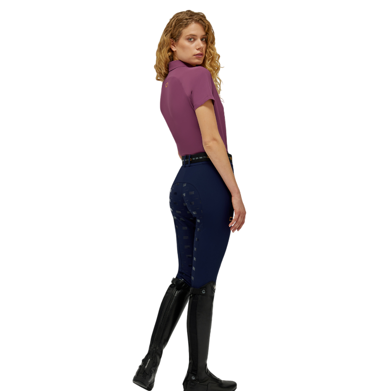 RG Italy - Damen Funktionspolo kurzarm Training Zip violett | - Ohlala