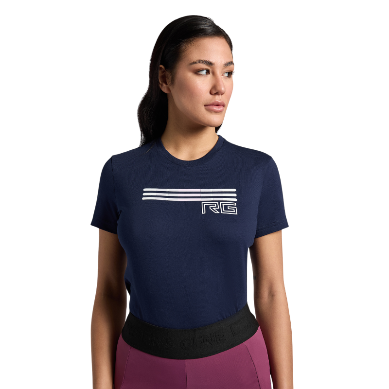 RG Italy - Kurzarm-T-Shirt Damen Triple Bar marine | - Ohlala