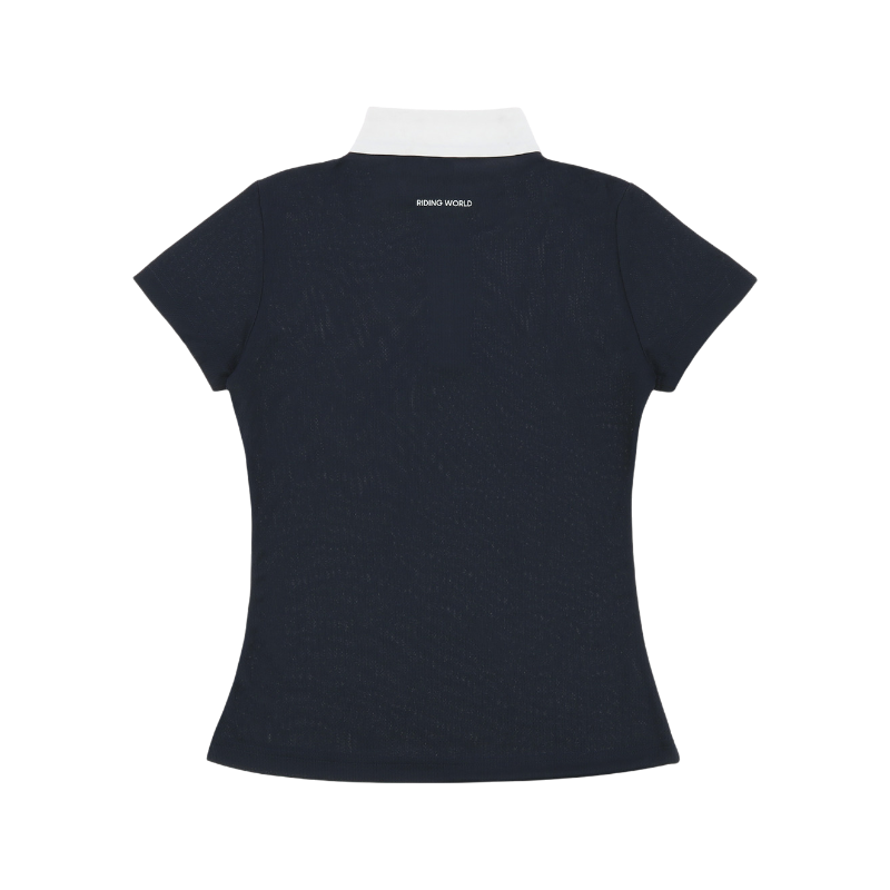 Riding World - Polo de concours manches courtes femme Roxane marine | - Ohlala