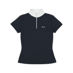 Riding World - Polo de concours manches courtes fille Roxane marine | - Ohlala