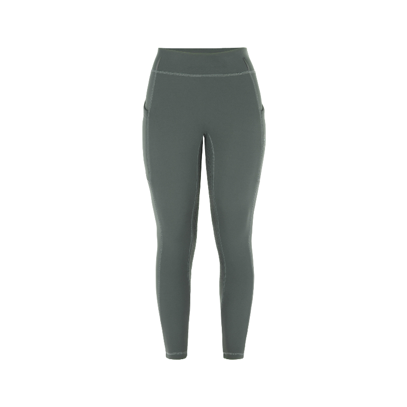 Riding World - Fleece rijlegging kinderen Volga grijs/groen | - Ohlala