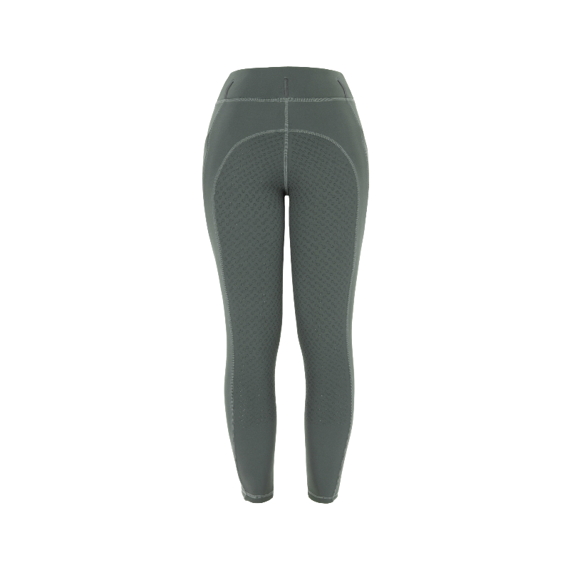 Riding World - Fleece rijlegging kinderen Volga grijs/ groen | - Ohlala