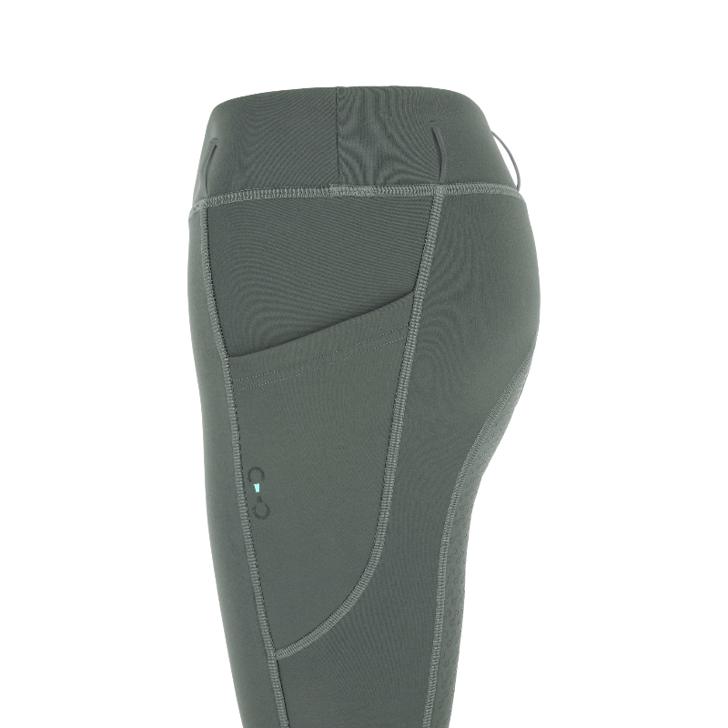 Riding World - Fleece rijlegging kinderen Volga grijs/ groen | - Ohlala