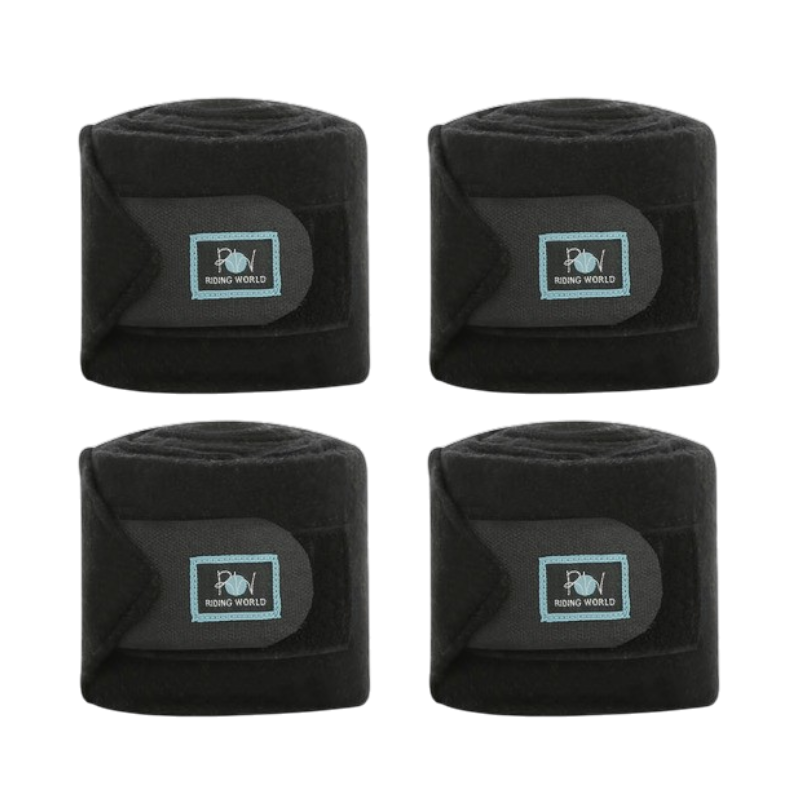 Riding World - Bandaże polo Eco czarne (x4) | - Ohlala