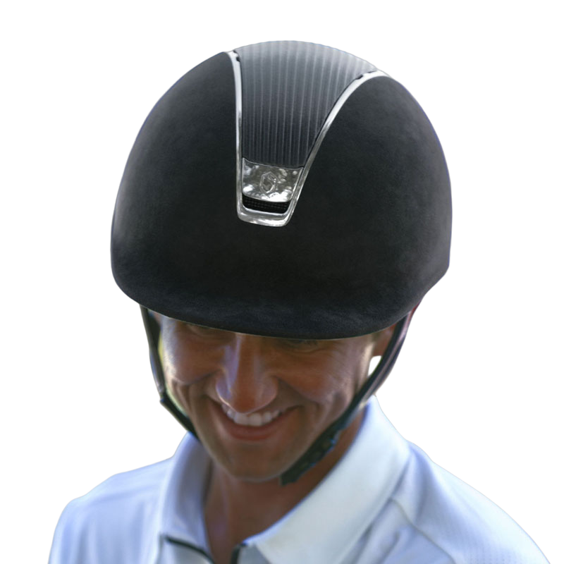 Samshield - Shadow 2.0 Premium Alcantara black top black leather riding helmet | - Ohlala
