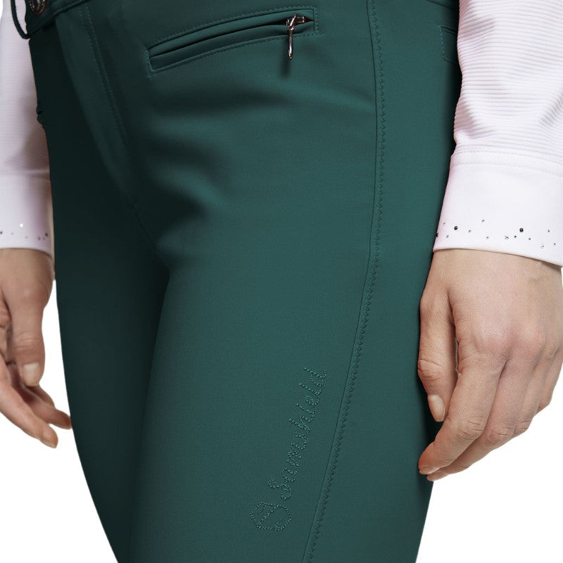 Samshield - Damskie spodnie jeździeckie Chloé Crystal posy green | - Ohlala