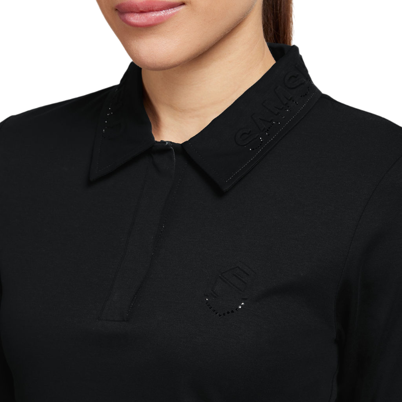 Samshield - Polo manches longues femme Lucie noir mesh | - Ohlala