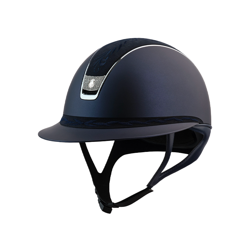 Samshield - Miss Shield 2.0 Shadowmatt blue Flower Embroidery riding helmet | - Ohlala