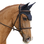Bucas - Vliegenkap voor paarden Show-Line zwart/grijs