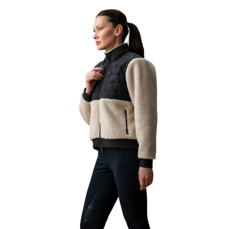 Horseware - Sweat manches longues zippé femme Lorenza sable/ noir | - Ohlala