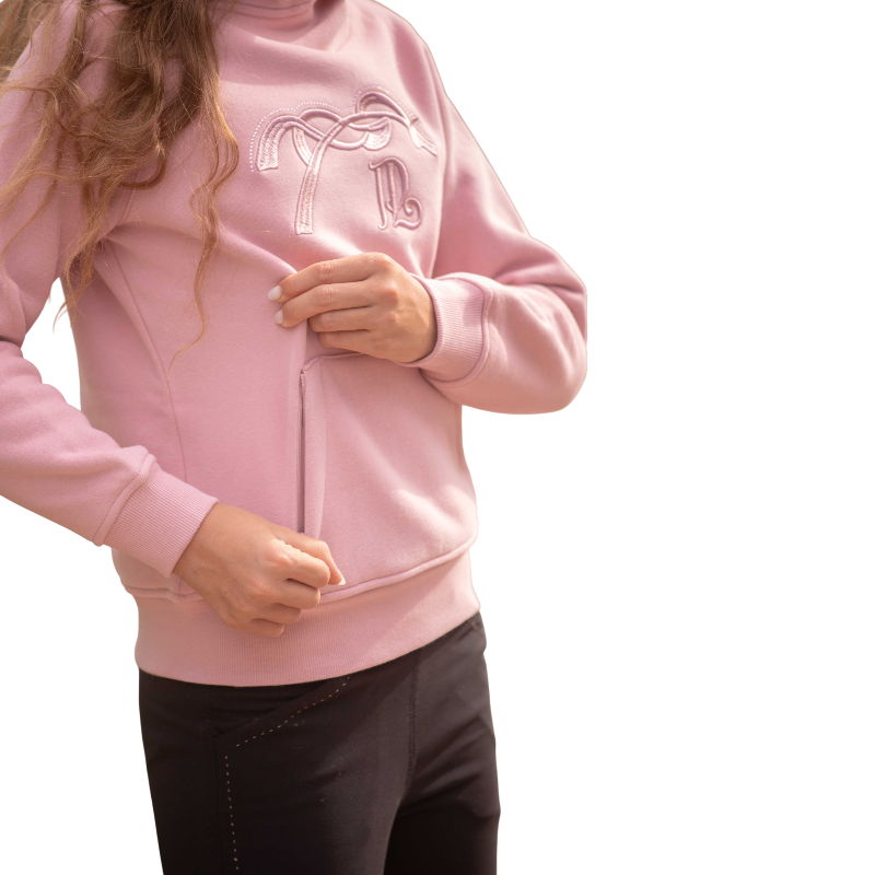 Eden by Pénélope - Felpa con cappuccio bambina Polly rosa cipria | - Ohlala