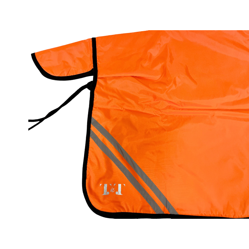 TdeT - Couvre-reins réfléchissant doublé polaire orange 0g | - Ohlala