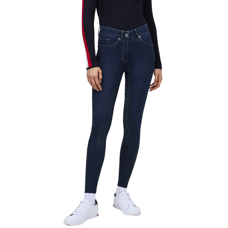 Tommy Hilfiger Equestrian - Spodnie jeździeckie damskie Hope Denim rinse