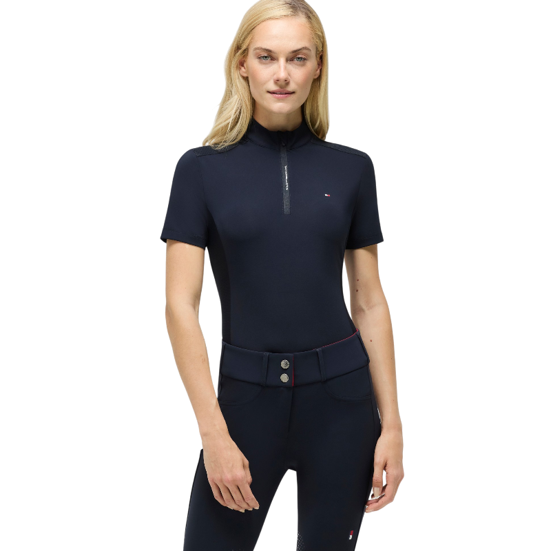 Tommy Hilfiger Equestrian - Damen-Reitpoloshirt kurzärmelig Palma marine