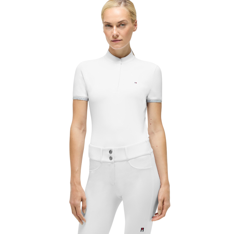 Tommy Equestrian - Damen-Turnierpolo kurzarm Linsay optic white