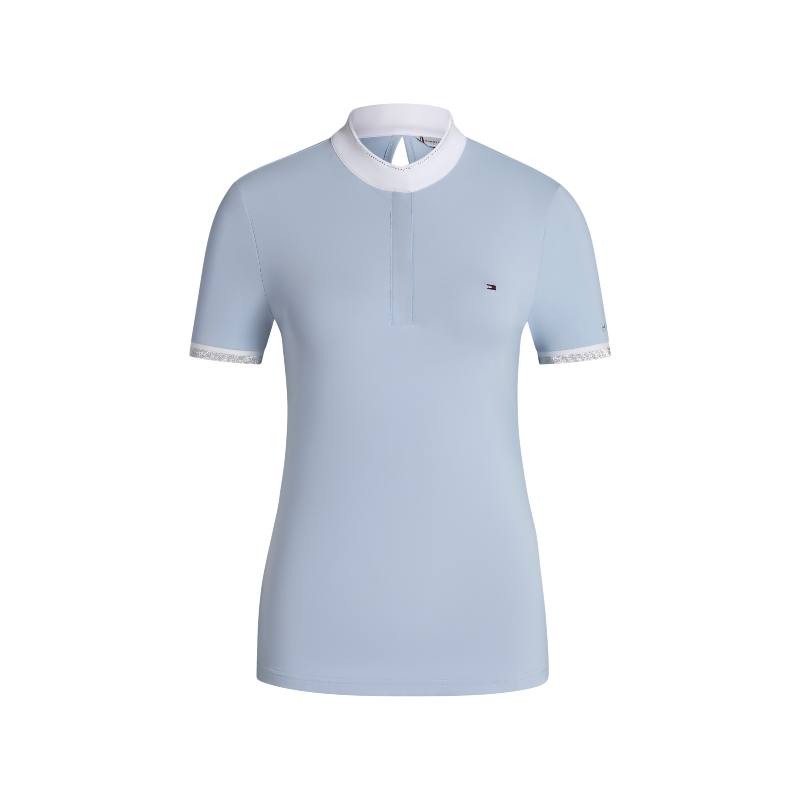 Tommy Equestrian - Damen-Kurzarm-Turnierpolo Linsay sweet blue