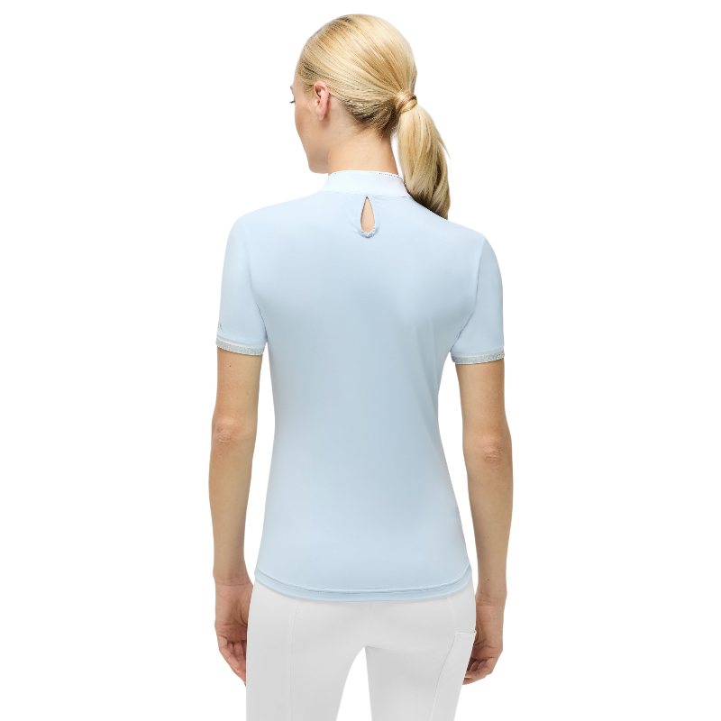 Tommy Equestrian - Damen-Kurzarm-Turnierpolo Linsay sweet blue
