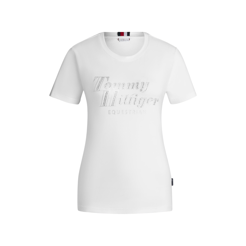 Tommy Equestrian - Damen-Kurzarm-T-Shirt Malibu optic white