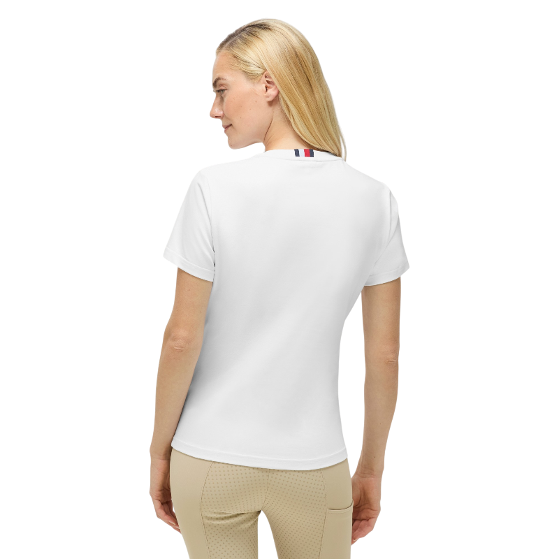 Tommy Equestrian - Damen-Kurzarm-T-Shirt Malibu optic white