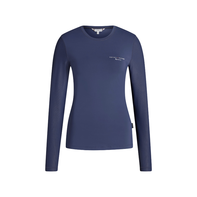 Tommy Equestrian - Damen-Langarm-T-Shirt Adel faded indigo