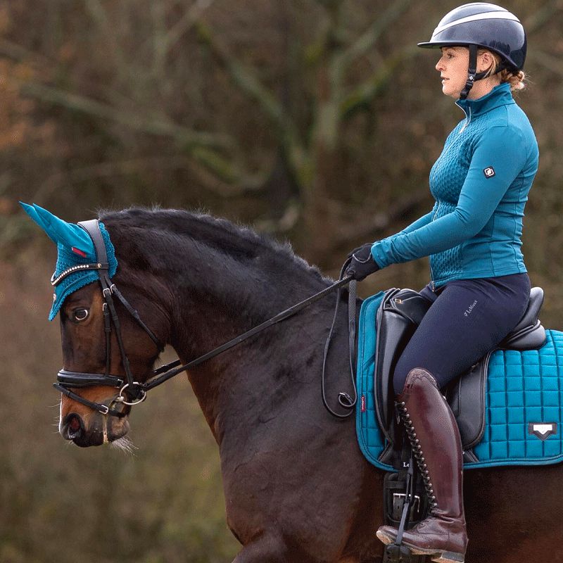 LeMieux - Loire Memory Satin dressage saddle pad navy | - Ohlala