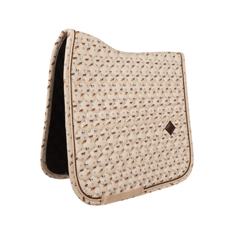 Kentucky Horsewear - Tapis de dressage Velvet imprimé cheval beige | - Ohlala