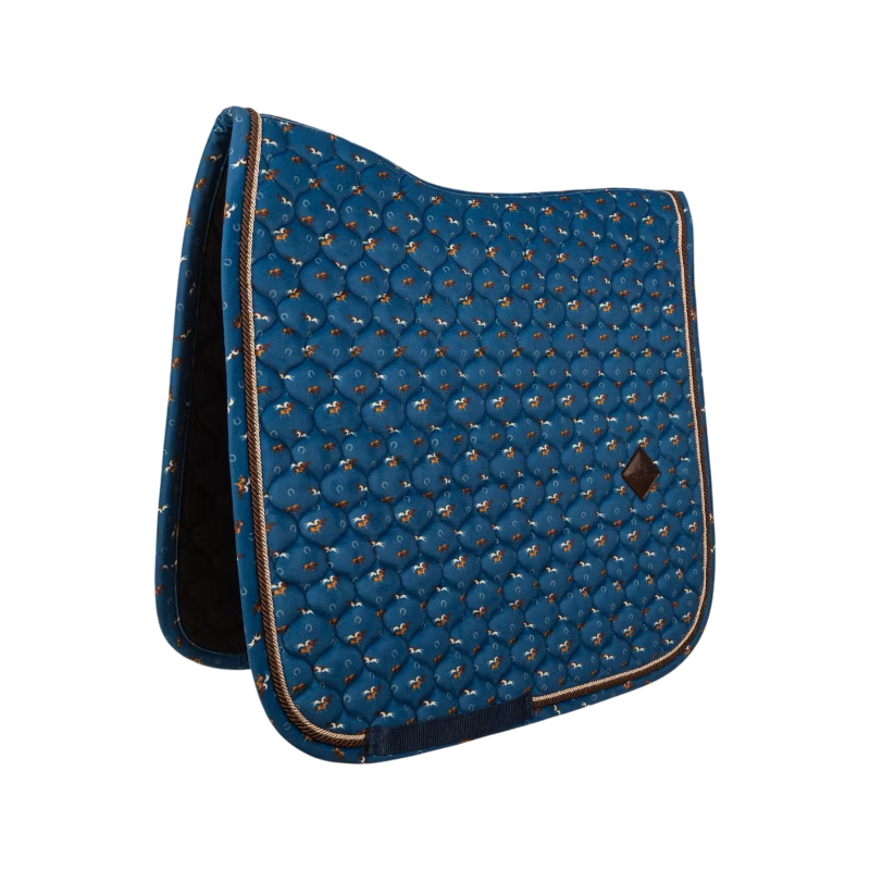 Kentucky Horsewear - Sottosella da dressage Velvet stampa cavallo blu navy | - Ohlala
