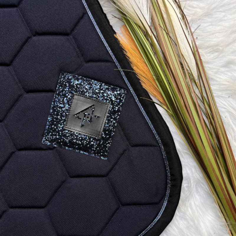 Oxxer - Diamond Saddle Pad navy / black with navy glitter | - Ohlala