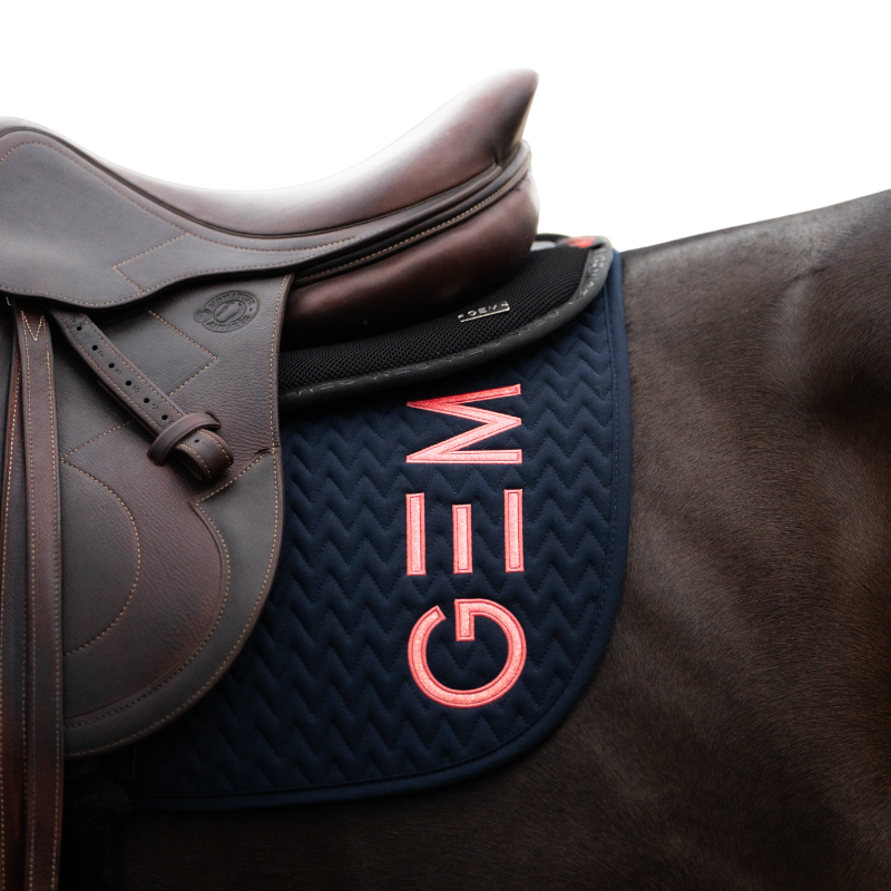 GEM - Tapis de selle Ten marine/ corail | - Ohlala