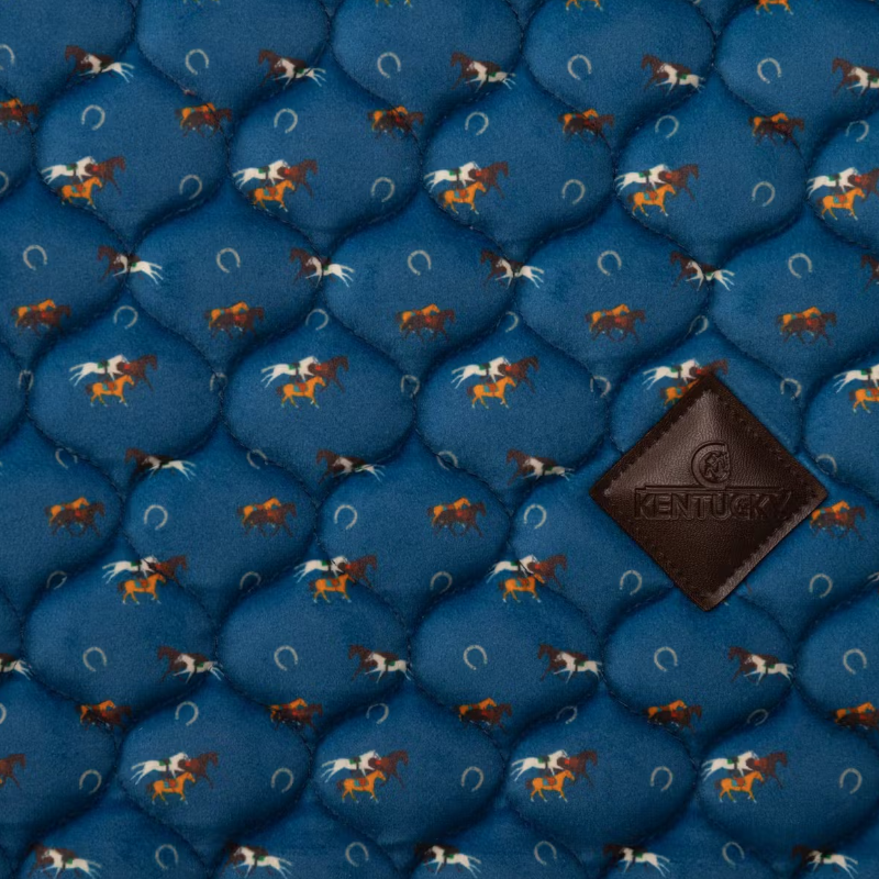 Kentucky Horsewear - Tapis de selle Velvet imprimé cheval marine | - Ohlala