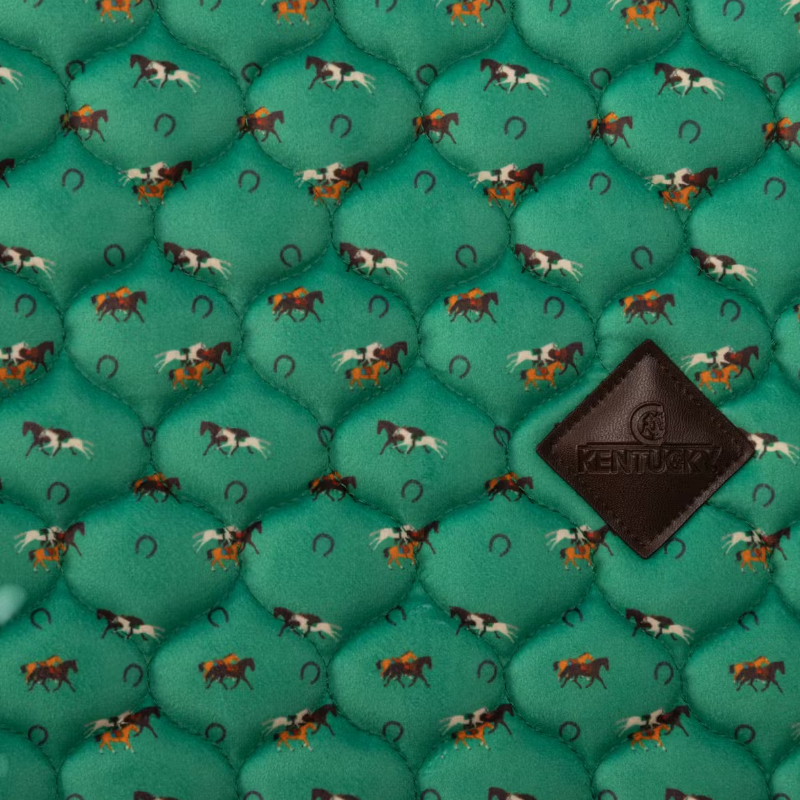 Kentucky Horsewear - Tapis de selle Velvet imprimé cheval vert | - Ohlala