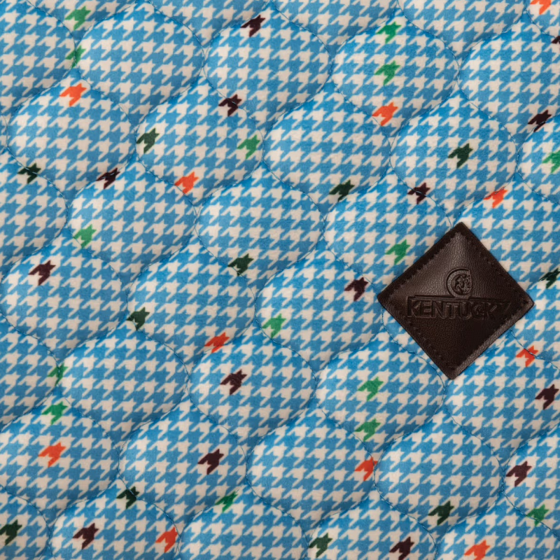 Kentucky Horsewear - Tapis de selle Velvet pied de poule navy colorfull | - Ohlala