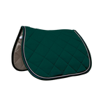 Privilège Equitation - Tapis de selle PB unis vert foret/blanc/marine | - Ohlala