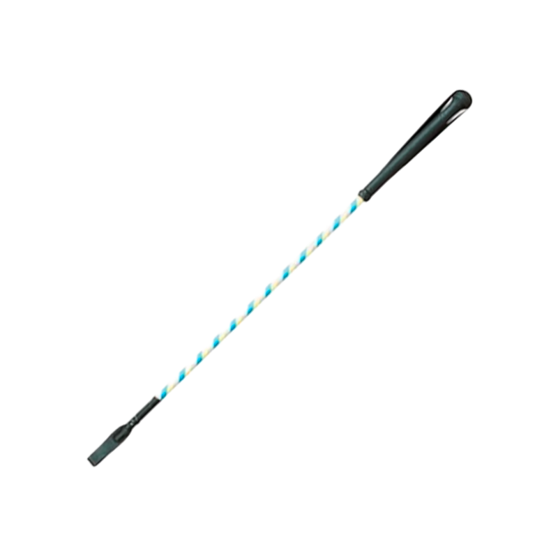 TdeT - Silver ribbon riding crop yellow/blue | - Ohlala