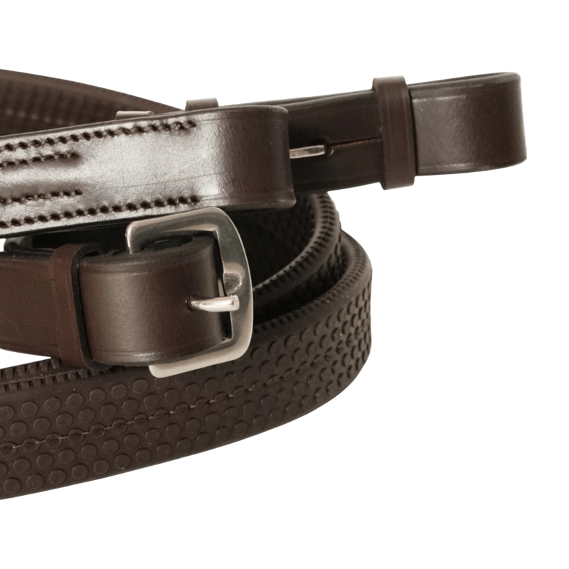 TdeT - Rubber Reins Large Grip Studs Dark Havana