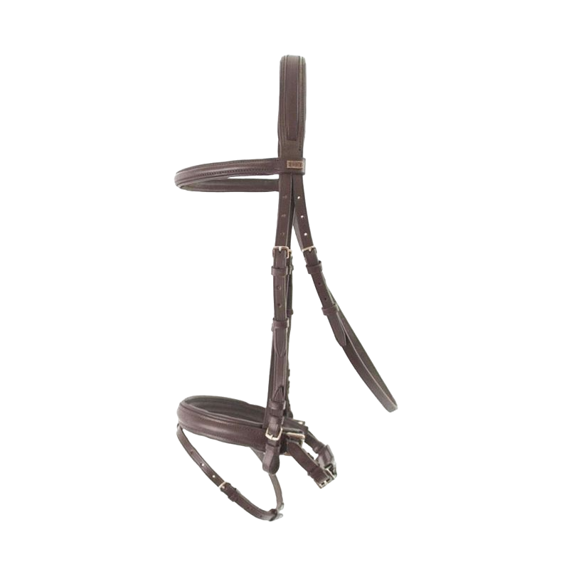 TdeT - Bridon et rênes Kessel muserolle Pull-back havane foncé | - Ohlala