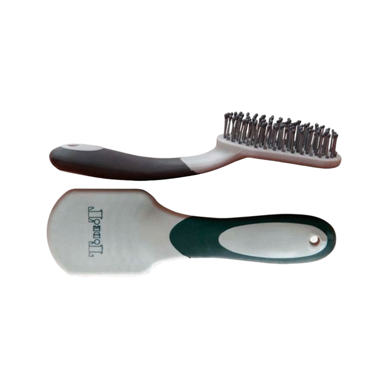TdeT - Brosse à crins noir/gris | - Ohlala