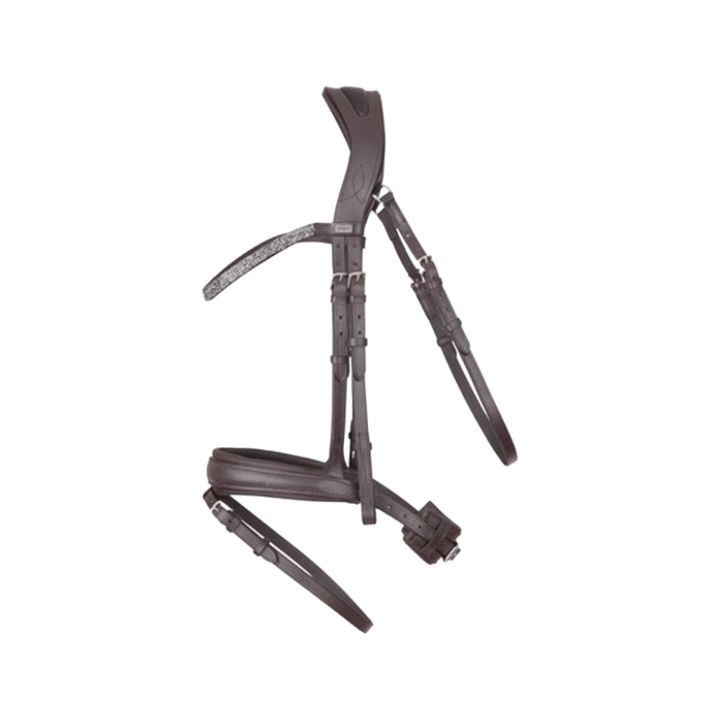 TdeT - Hopper anatomic bridle and reins brown/silver | - Ohlala