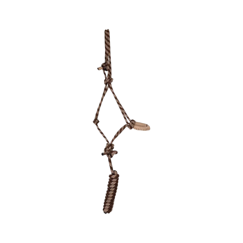 TdeT - Licol éthologique confort + longe marron/beige melange | - Ohlala