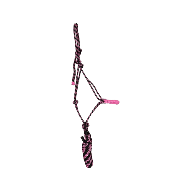 TdeT - Licol éthologique confort + longe noir/rose melange | - Ohlala