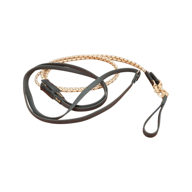 TdeT - Mixed German Reins Biotack® and Rope black/beige | - Ohlala
