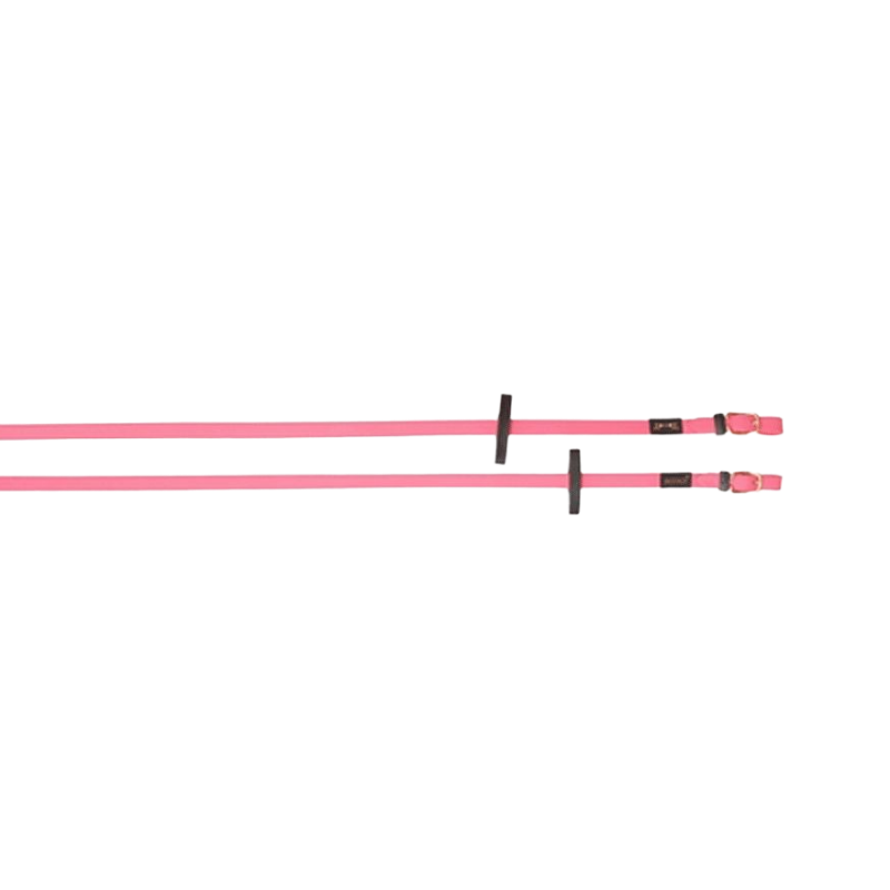 TdeT - Smooth Biotack® reins pink | - Ohlala
