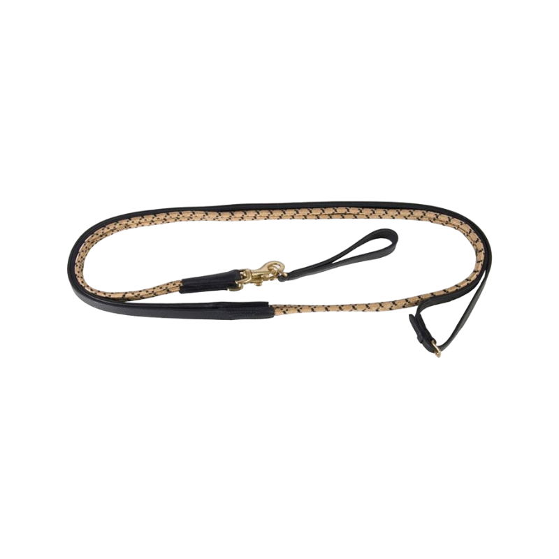 TdeT - German reins rope and leather black/beige | - Ohlala