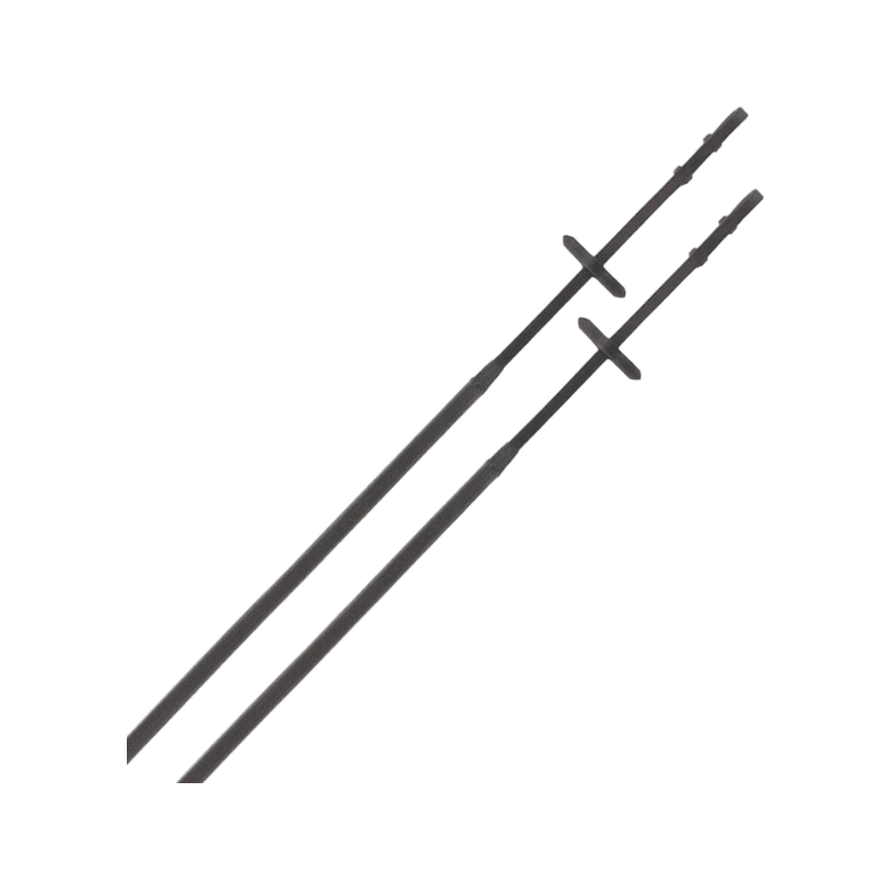 TdeT - Rubber reins with small pimples black | - Ohlala