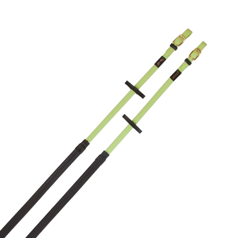 TdeT - Biotack® rubber reins lime green | - Ohlala