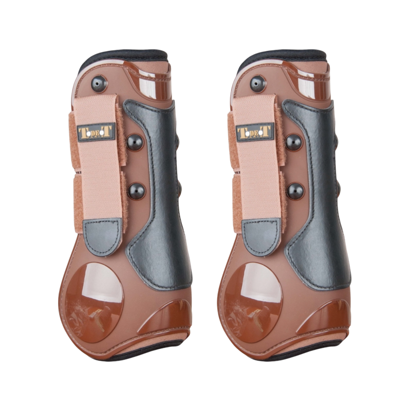 TdeT - Guêtres ouvertes coques et cuir marron/ noir | - Ohlala