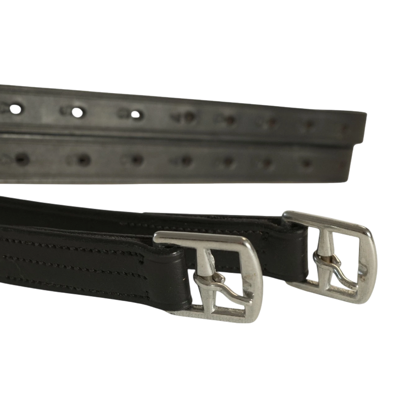 TdeT - Black First leather stirrup leathers
